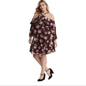 - Torrid Cold Shoulder Floral Dress
